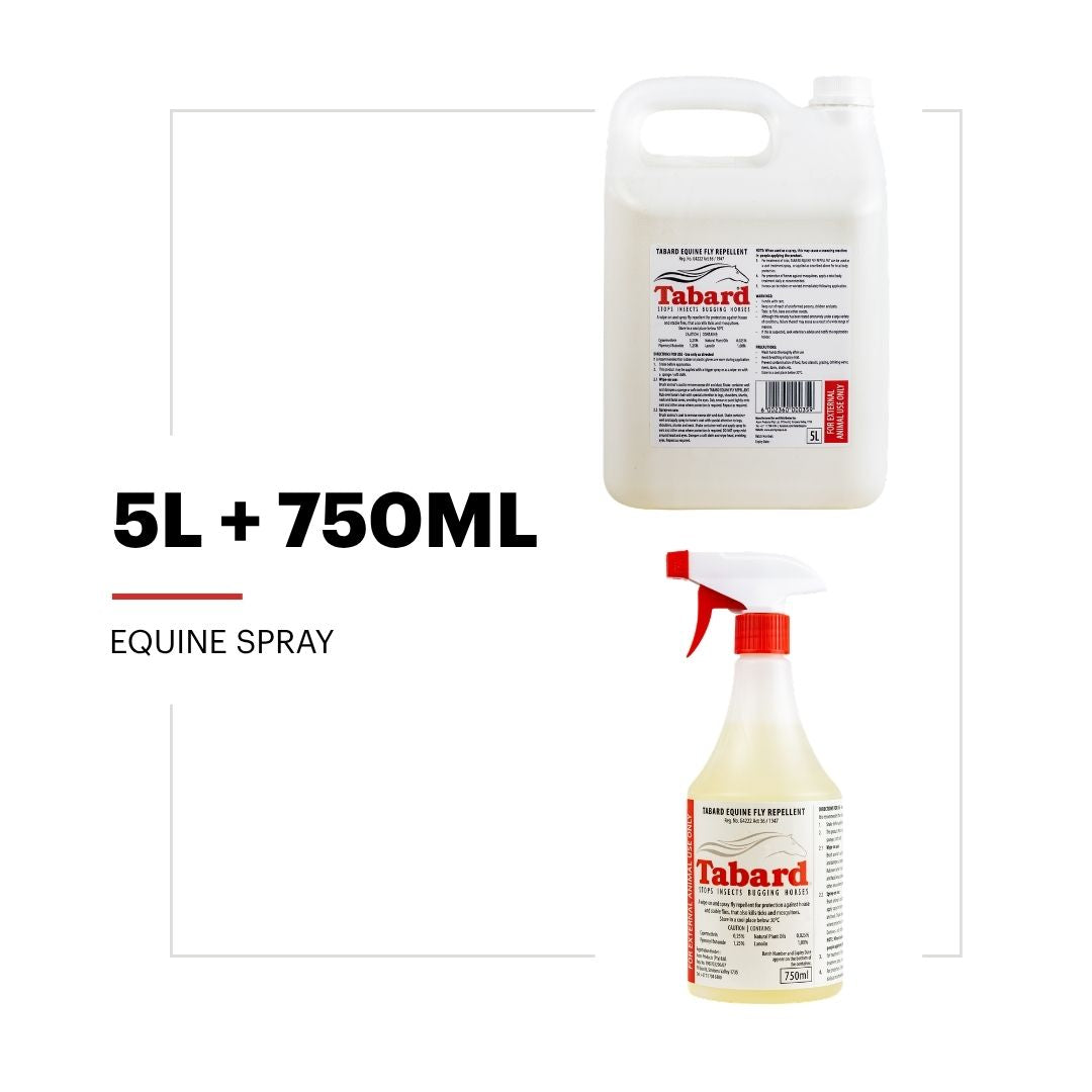 Tabard Equine Fly Spray Value Pack | 5L + 750ml