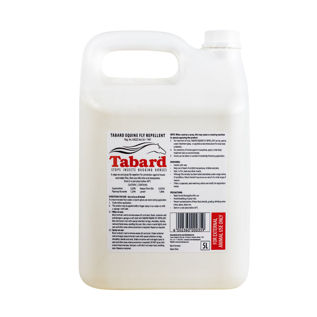 Tabard Equine Fly Spray – 5L (Refill)