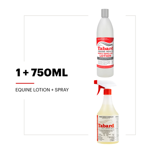 Tabard Equine Fly Protection Entry Combo | 750ml Spray + 1L Lotion