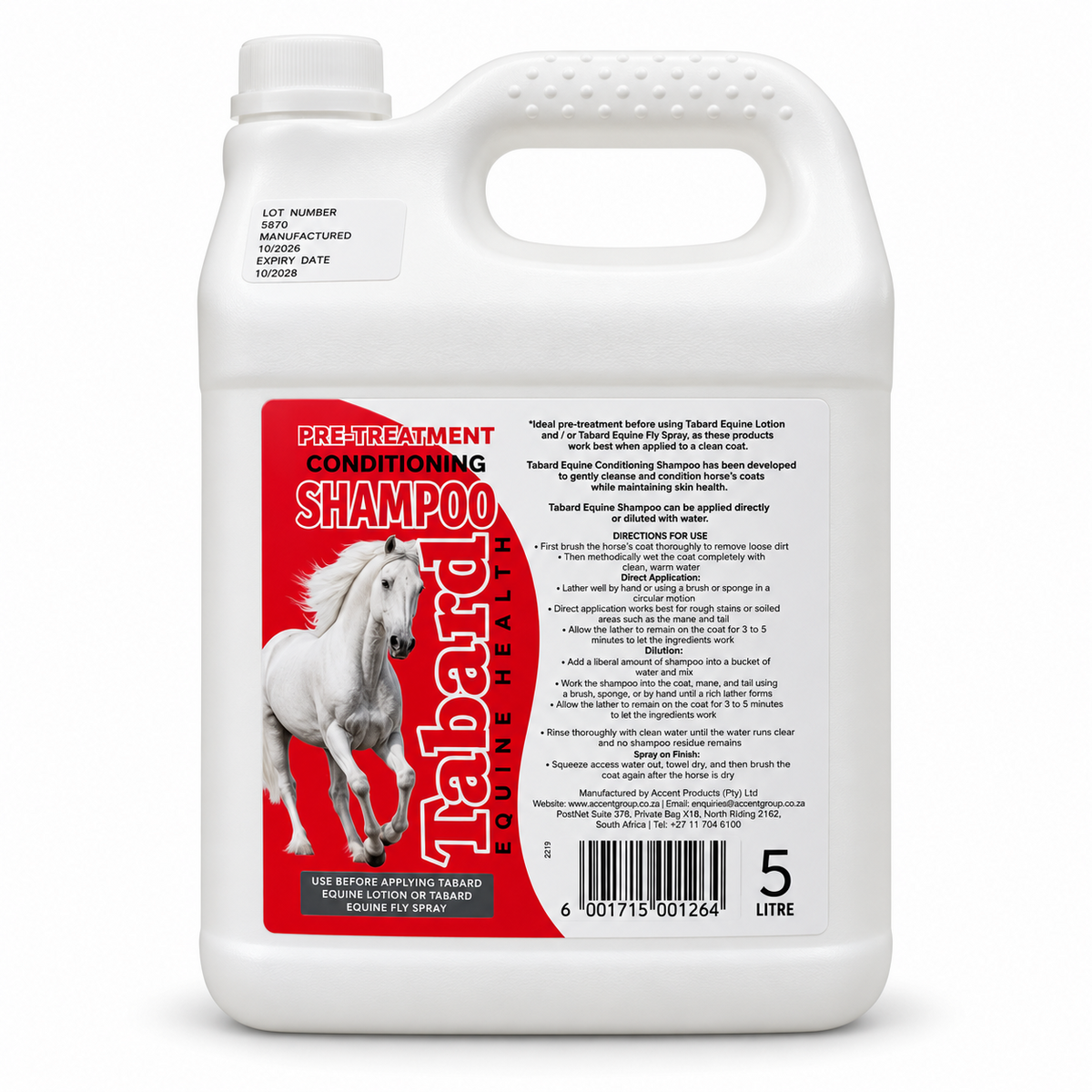 Tabard Equine Pre-Treatment Conditioning Shampoo 5L
